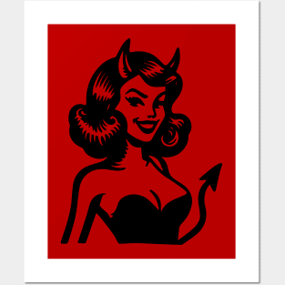 Retro Devil Girl Posters and Art